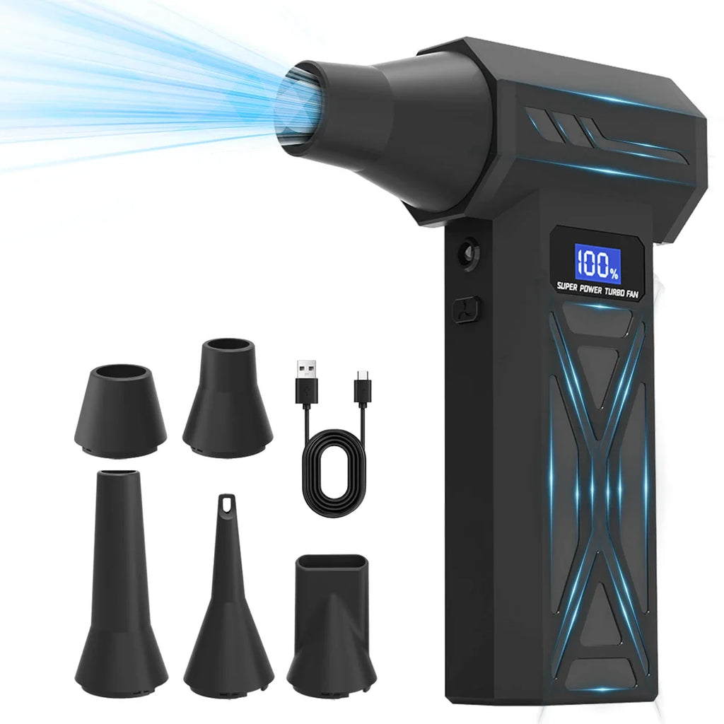 Air Blow Pro™ – 110,000 RPM Turbo Air Duster with 4-Speed Power & LED Display
